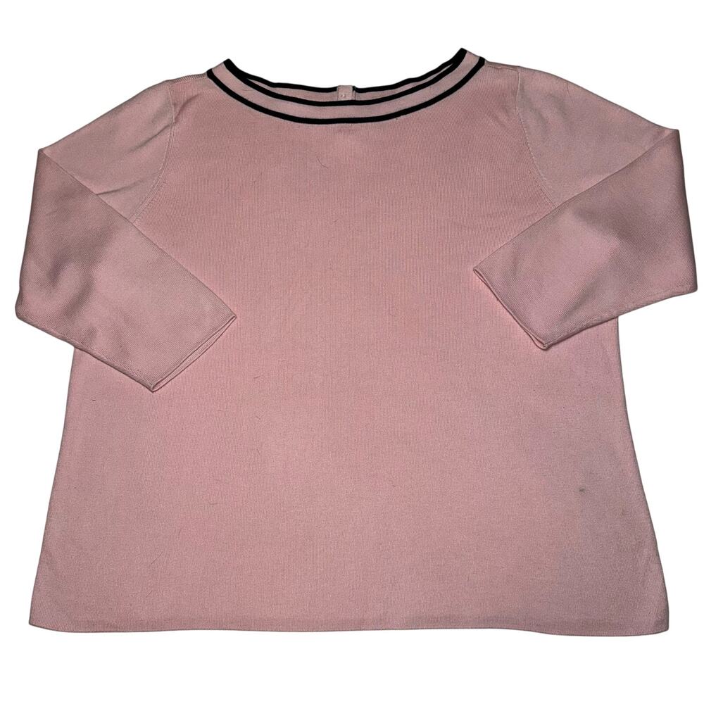 Talbots Plus Petites Sweater Woman’s Size 2Xp Pink Pearl Button Back 3/4 Sleeve